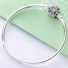 925 пробы серебряный браслет Сверкающая Звезда с кристальной застежкой змейка цепочка браслет подходит из бисера Шарм Diy ювелирные изделия