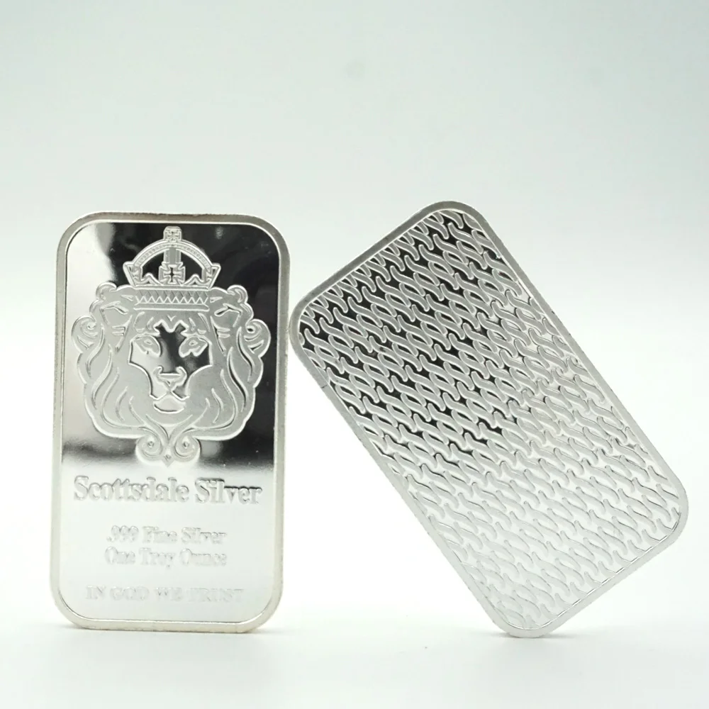 Non Magnetico 1 Troy Oz Argento 99.9% In Omnia Paratus Scottdale Argento Placcato Leone Distintivo Regalo Da Collezione