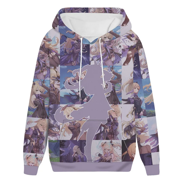 

Genshin Impact Cartoon Hoodies Women Men Hooded Sweatshirt Streetwear Male Fashion Streetwear Harajuku Pullover