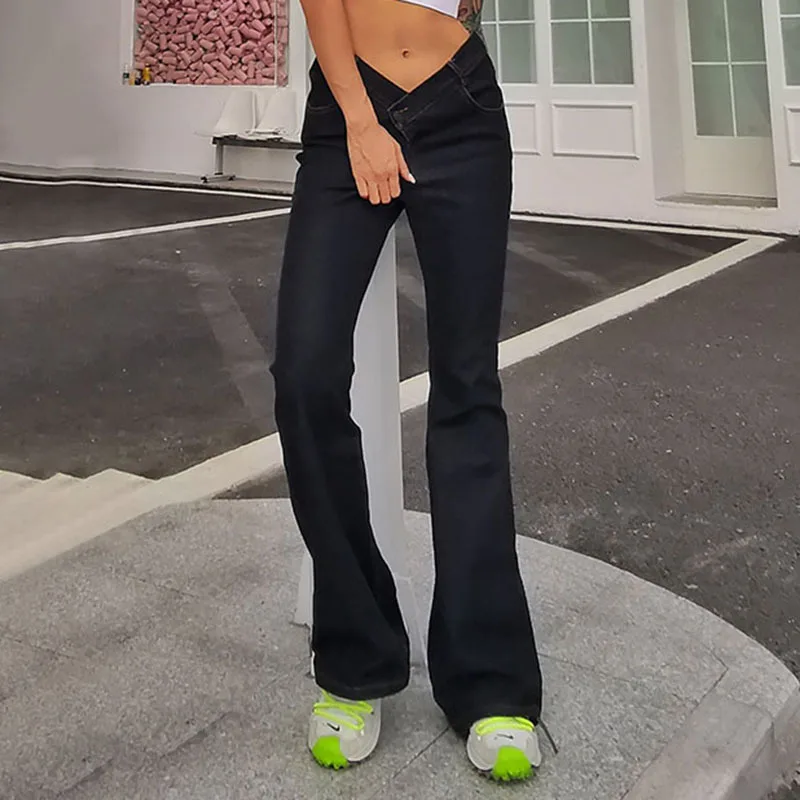 low waisted black jeans