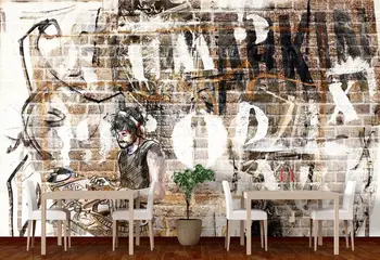 

Custom wallpaper 3d wall Bar music wallpaper children room Living room bedroom Nostalgic background wall painting wallpaper 3d