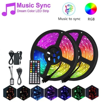 

10mLED Strip Light RGB NO Waterproof SMD 5050 DC12V rgb String Diode Flexible Ribbon Contoller+Adapter plug