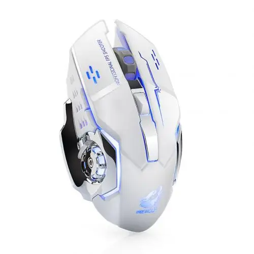 Белый Беспроводная оптическая мышь Free Wolf X8 Silent 2,4 ГГц 2400 dpi с 6 клавишами, usb-приемник, беспроводная оптическая мышь - Цвет: Белый