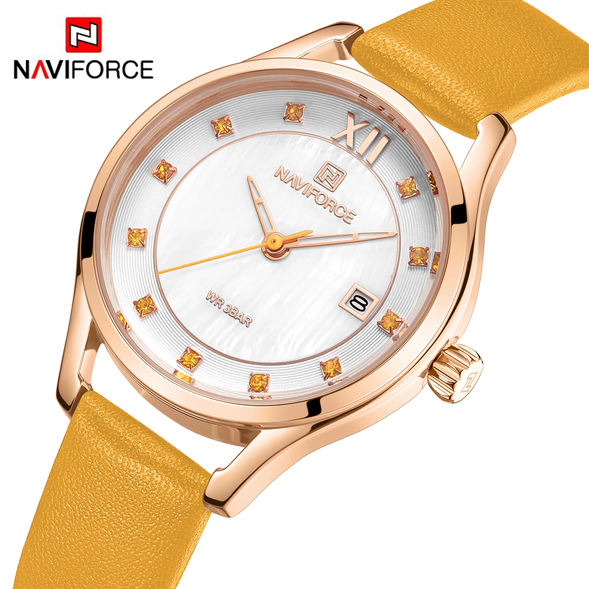 NAVIFORCE женские часы Лидирующий бренд Модные Роскошные Кварцевые водонепроницаемые наручные часы женские простые часы для девочек подарок reloj mujer