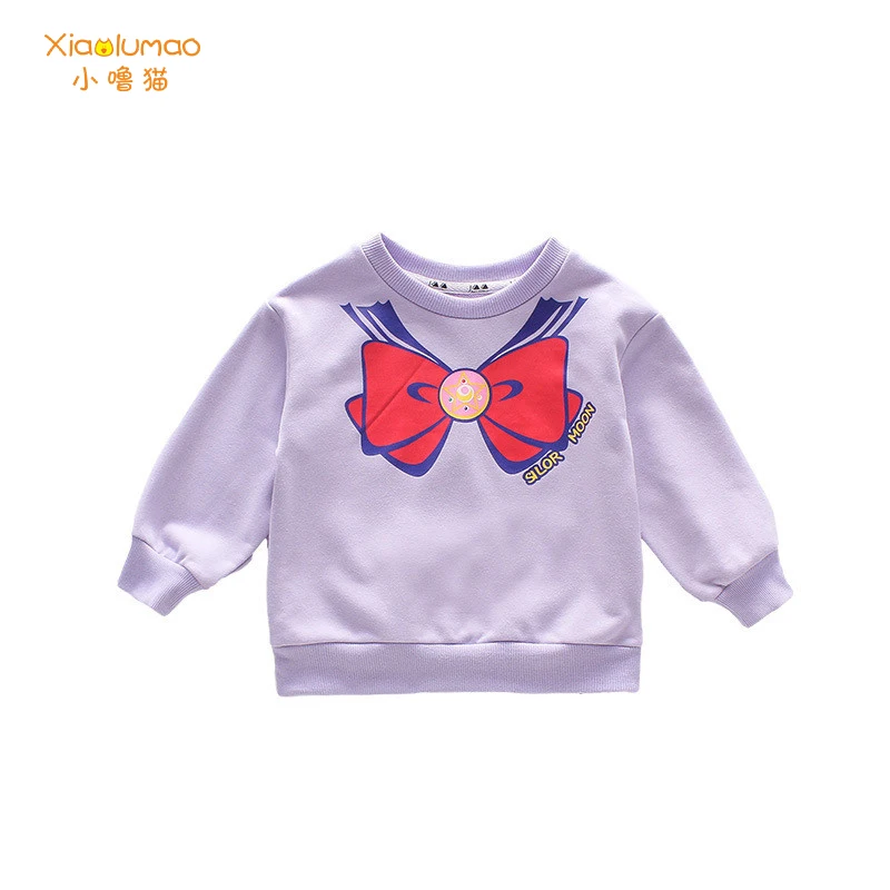 

Baby Girls Long Sleeve T-shirt bow-knot cute purple Cotton Casual Princess Toddler Solid Tops Blouse wholesale clothes