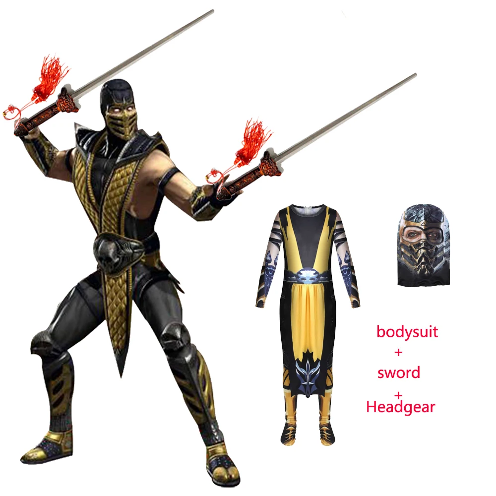 Mortal Kombat Scorpion Cosplay Masculino, Disfarce Fantasia, Fantasia, Jogo  de Anime, Halloween, Carnaval, Roupas de Festa, Adulto - AliExpress