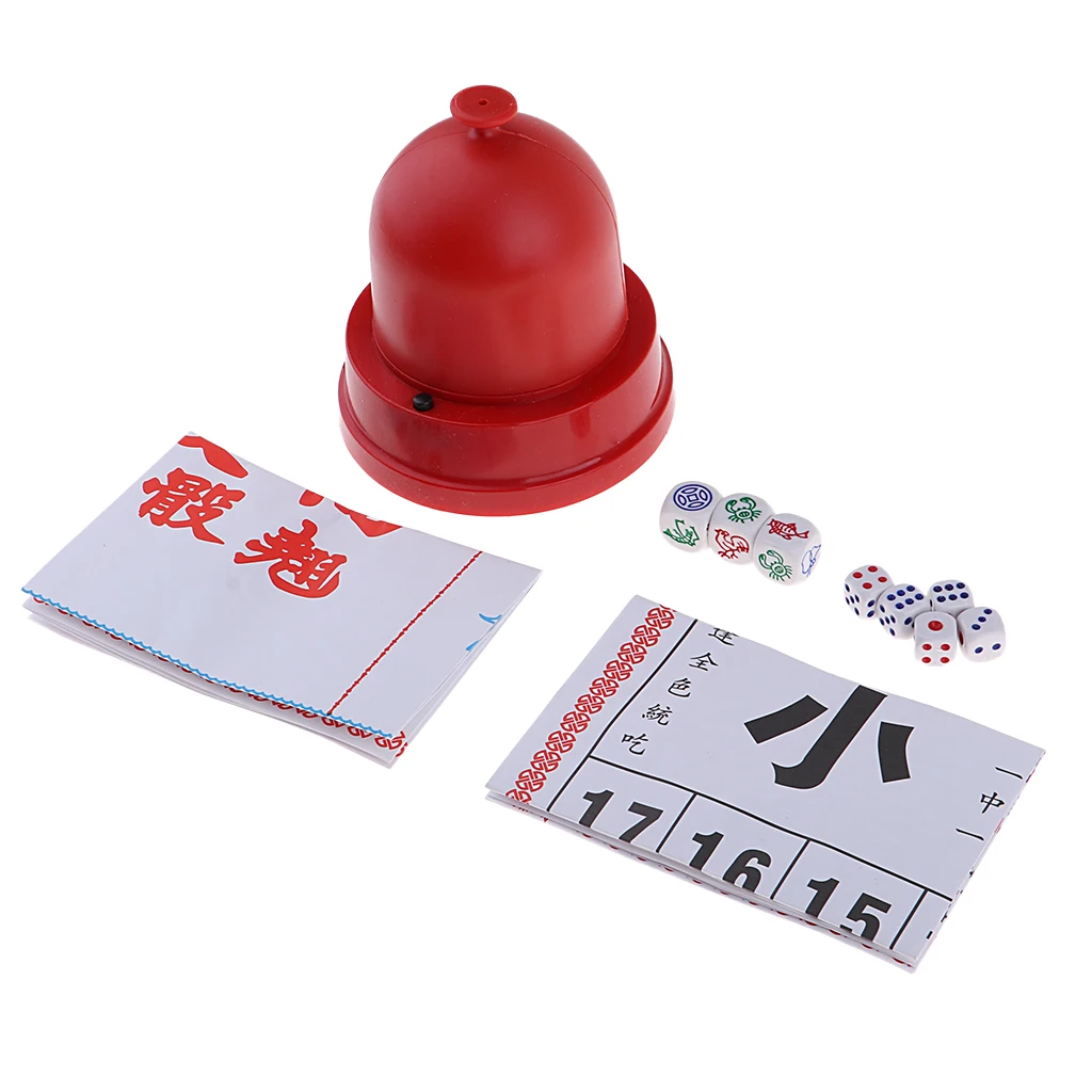 Sic Bo & Fish-Crab-Prawn 2-in-1 Gambling Set with Battery Operated Dice Cup