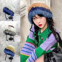 2021 Winter Three-Color Knitted Fisherman Hat Female Hat Simple Wild Bucket Hat Tide Brand Fashion Basin Hat