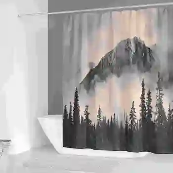 

Natural Scenery Shower Curtains Waterfall GSpring Landscape Bathroom Decor Waterproof Cloth Curtain Set Cheap
