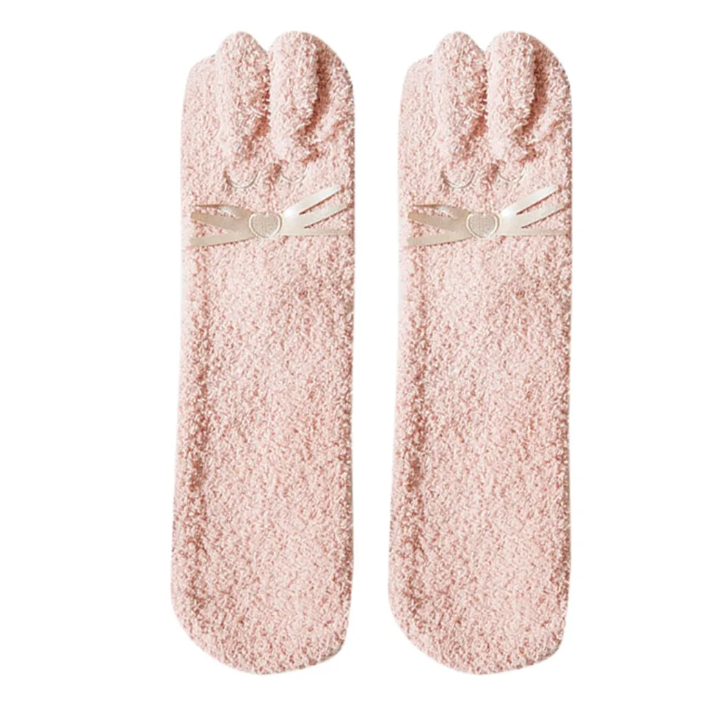 Женские зимние плотные носки домашние женские мягкие носки-тапочки для девочек kawaii теплые зимние носки для сна Lovely Sokken meias# SS - Цвет: B