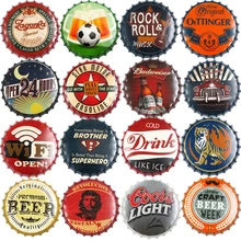 Bottle Cap Metal Tin Signs Plates Beer/Drink/football/Cafe Retro Decoration Wall Art Plaque Vintage Home Decor Poster 35cm