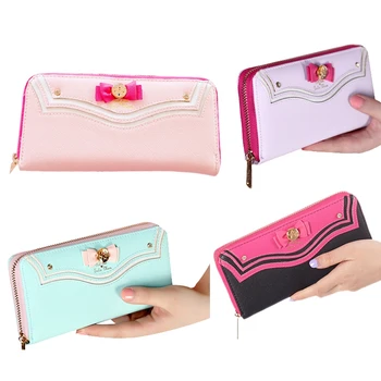 

FGGS-Cute Moon Leather Long Wallet Lady Zipper Wallet Lady Handbag Clutch