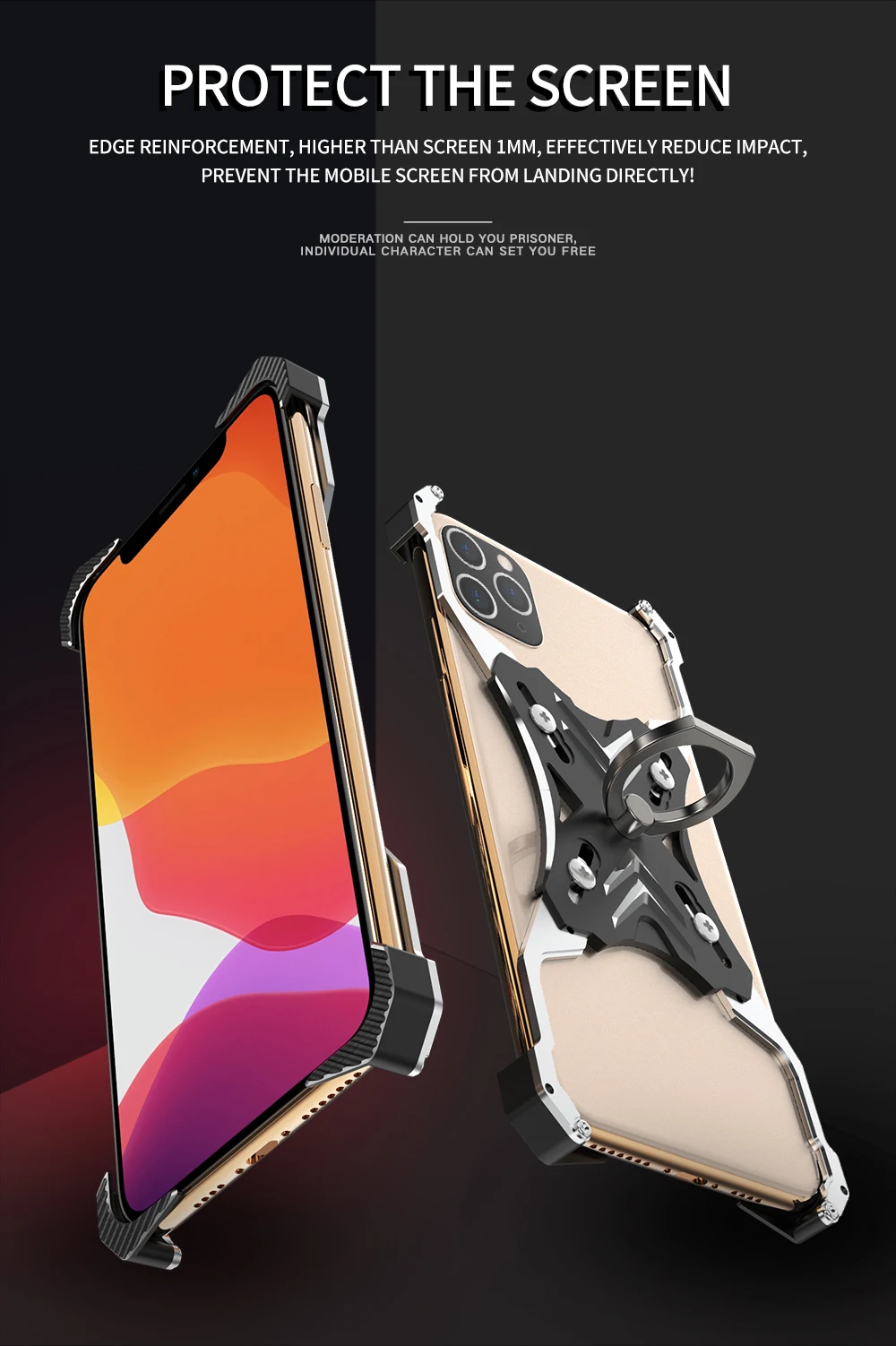 Для Apple iphone 11 Pro Max X XS XR MAX 6S 7 8 Plus чехол 3D алюминиевая металлическая рамка кольцо держатель Броня защитный задний Чехол для телефона