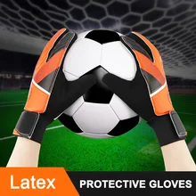 1 Pair Full Finger Entry-level Thick Latex Gloves Children Teens Anti Slip Hands Wrap for Football Soccer Sports Goalkeeper SD66