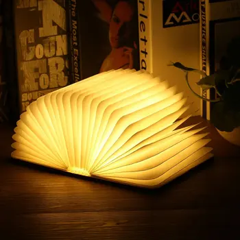 

Creative Wooden LED Book Light Magnetic Foldable & Flexible USB rechargeable LED Flip Night Light Mood light
