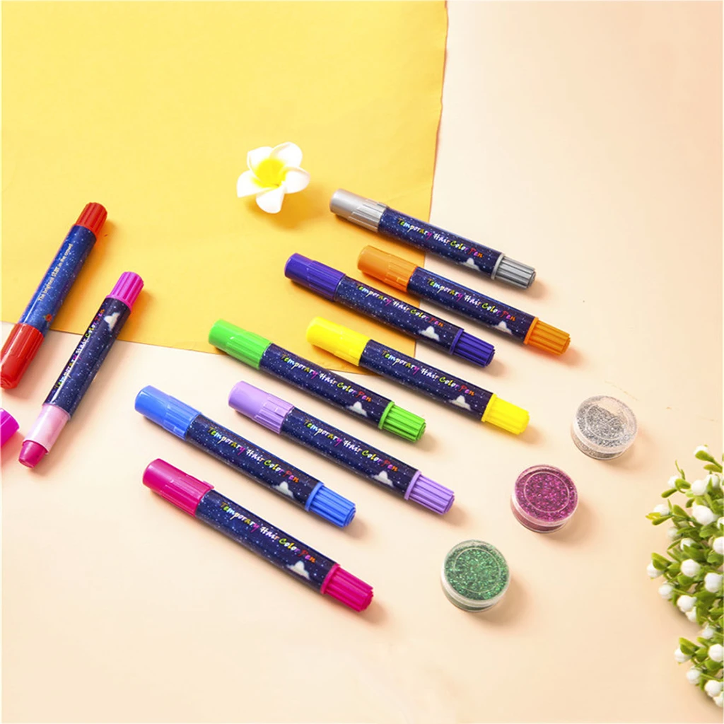 Salon Home Hair Chalk Pens Party Gift Toys Hair Color Painting Bright Kit