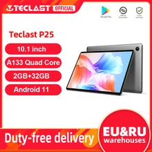 Teclast-Tableta P25 de 10,1 pulgadas, 1280x800, 2GB de RAM, 32GB de ROM, ALLWINNER A133, cuatro núcleos, Android 11, cámaras duales, tipo C