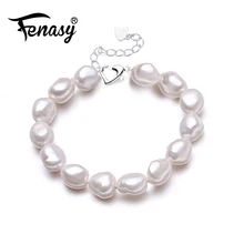 FENASY Fahsion натуральные lrобычный жемчужные браслеты для женщин широкие браслеты и браслеты ювелирные изделия браслет с жемчужными подвесками