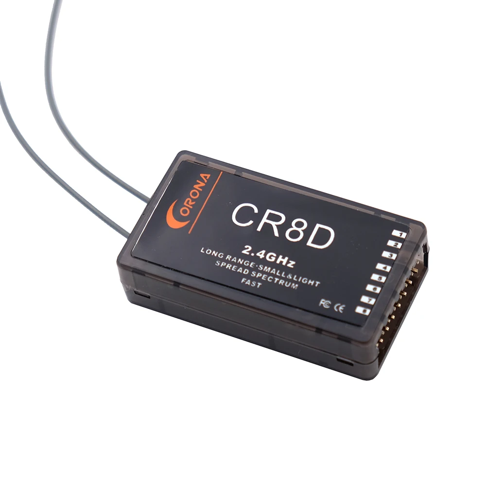 Corona CR8D 2.4Ghz 8ch Receiver (V2 DSSS) Compatible With CT8J/ CT8F/ CT8J Tx Module and RadioMaster Jumper Multi-Tx Transmitter
