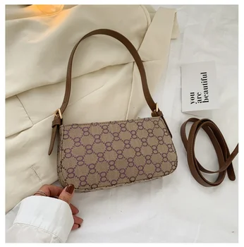 

Women's bag 2020 autumn Korean new style net red single shoulder armpit check print temperament crossbite Mini Bag Fashion Bag