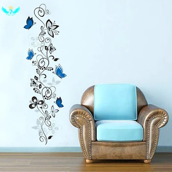 

Flower Vine Butterflies Wall Stickers Living Room Decor Diy Home Decals Animals Mural Art Pvc Print Posters DWH5