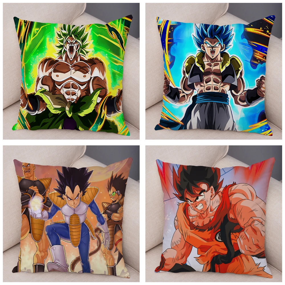 Наволочка Dragon Ball для дивана домашняя короткая плюшевая 45x45 см Декор Япония Аниме Сон Гоку мультфильм Вегета Наволочка Чехол для подушки