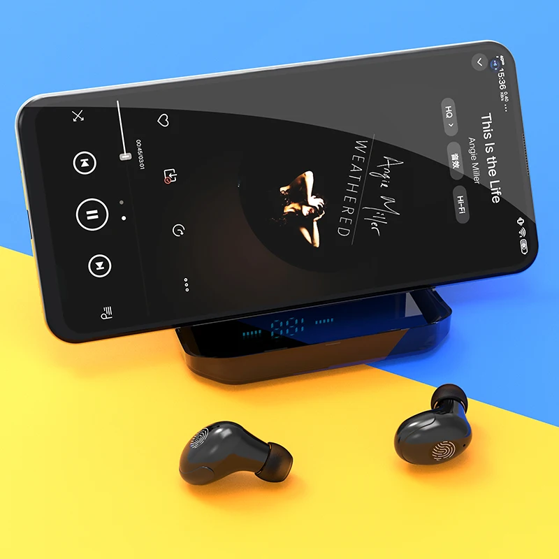 Bluetooth 5 0 Беспроводной наушники с 4200 мАч зарядный чехол IPX7 Водонепроницаемый