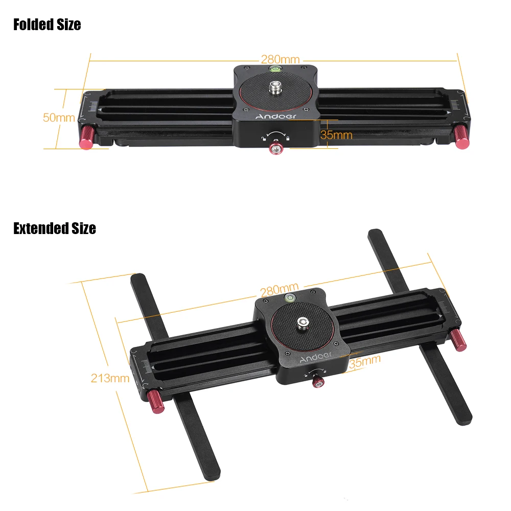 Andoer GT-MN280 280 мм мини-слайдер с ручным треком для непрерывного изменения фокусировки и широкоугольной съемки камеры Видео слайдер 190 мм расстояние скольжения