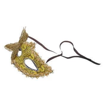 

New Sexy Women Lace Mask Venetian Masquerade Ball Party Carnival Face, Eye (yellow)