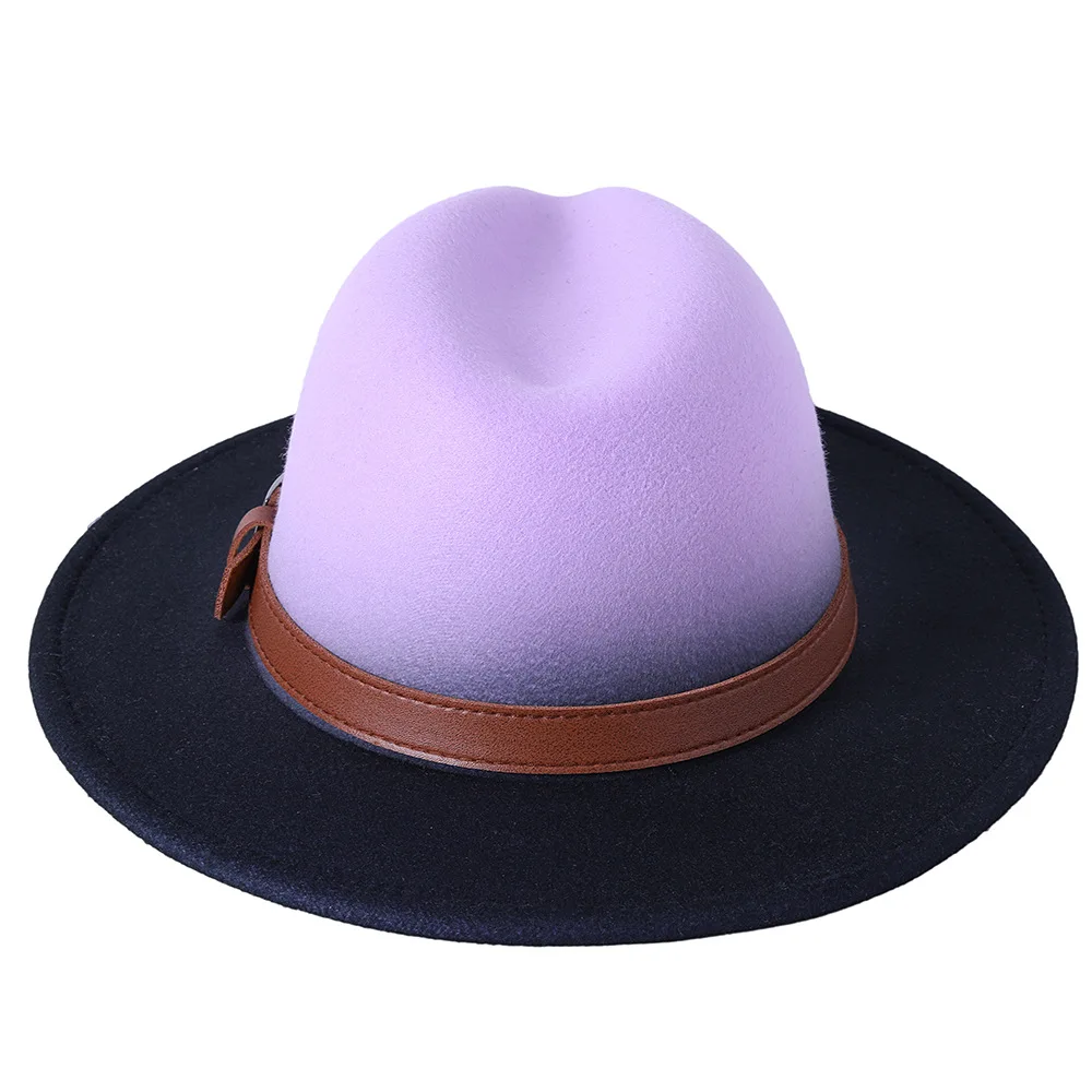 small fedora hat The latest Fedora Hat gradient hat tie-dye hat ladies felt hat mixed color jazz hat hip-hop hat male Fedora Hat кепка женская fedora hat