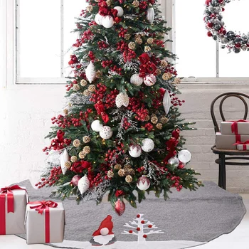 

1Pc 120cm Christmas Tree Bottom Skirt Grey Tree Bottom Apron Carpet Christmas New Year Scene Decoration