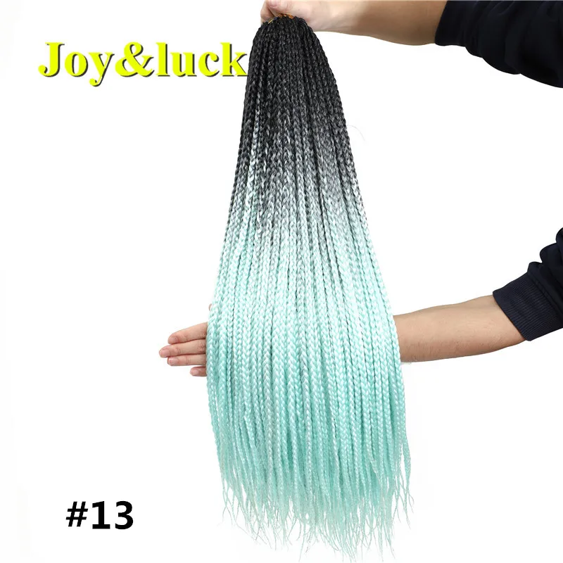Joy&luck, 24 дюйма, цветная коробка, косички, синтетические плетеные волосы для женщин, вязанные волосы для наращивания, 22 корня - Цвет: 13