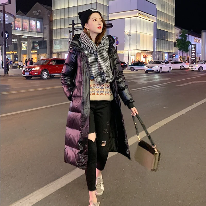 new style light and thin down jacket slim medium and long style over knee women coat Korean version fashion lady clothes