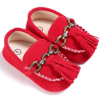 

Spring Baby Fashion Girls Toddler Infant Solid Color Tassel Chic Chain Shallow Anti-slip Comfortable Soft Breathable Shoes