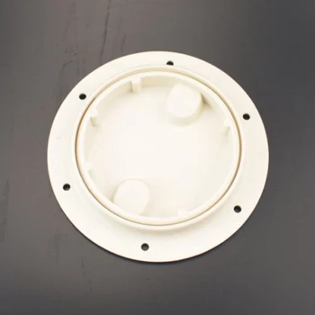 

4 Screw Out Deck Cover Plate Inspection Hatch Round Plastic Access Boat White
