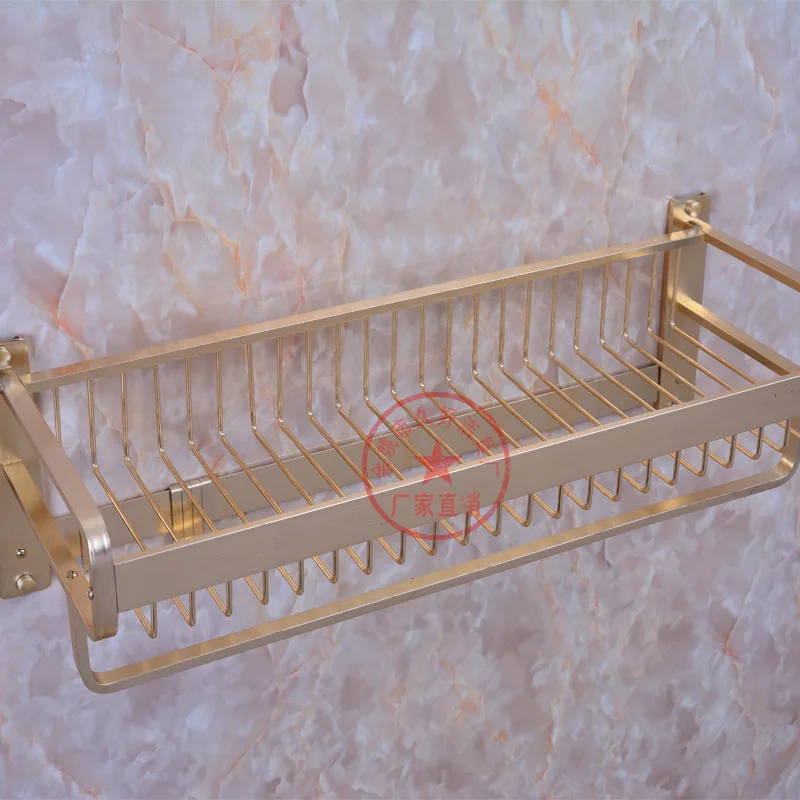 

Alumimum Gold Mesh Basket Towel Rack Luxury Gold Color Grid U-Shaped Large Rims Towel Rack