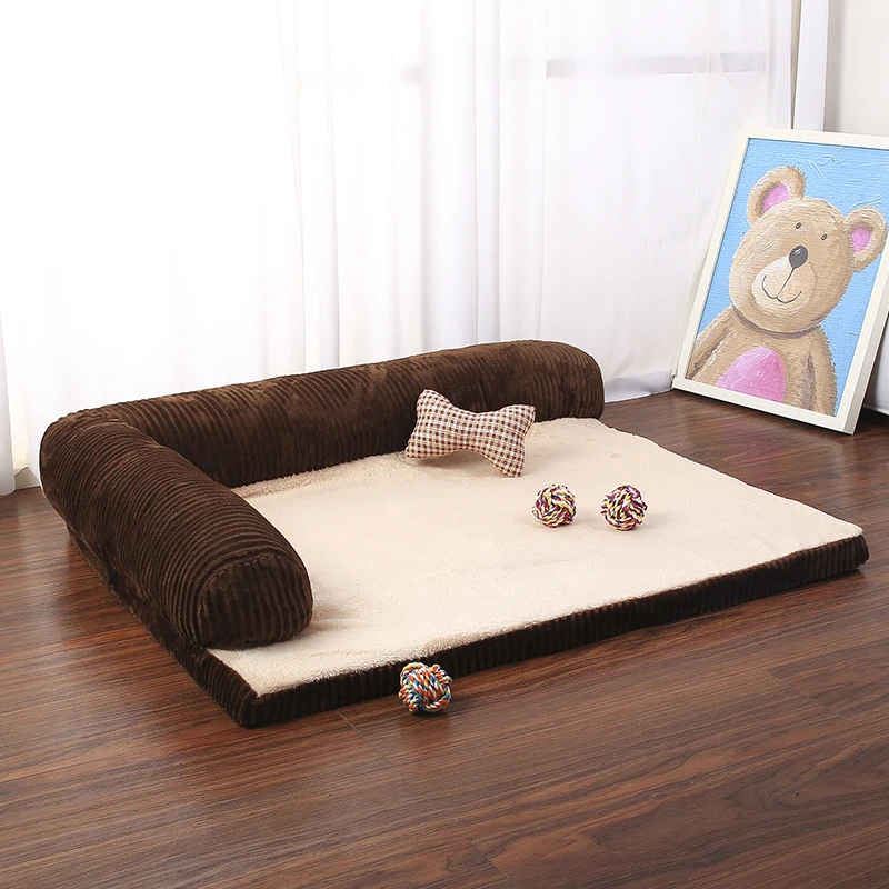 Luxury Large Dog Bed Sofa Pet Cushion Mat For Big Dogs L Shaped Chaise