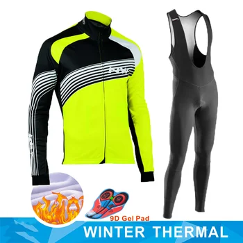 

Fluorescent Yellow NW Ropa Ciclismo Invierno Winter Cycling Jersey Thermal Fleece Long Sleeve Cycling Clothing Set Bike Wear