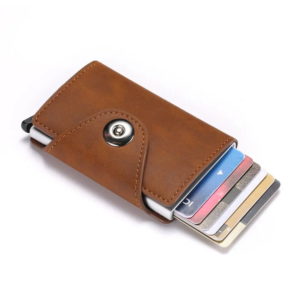 RFID визитница мужские кошельки сумка для денег Мужской винтажный короткий кошелек маленькие тонкие кожаные кошельки Мини тонкая защелка кошелек