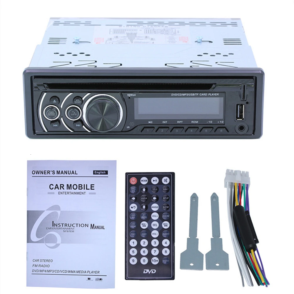 1 шт. автомобильный DVD Din Съемная панель радио Bluetooth fm приемник CD VCD MP3 SD USB 12V In dash