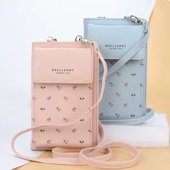 

Flower Girls Shoulder Bags Cell Phone Wallet With Strap Women Crossbody Bag PU Leather Hasp Card Coin Purse