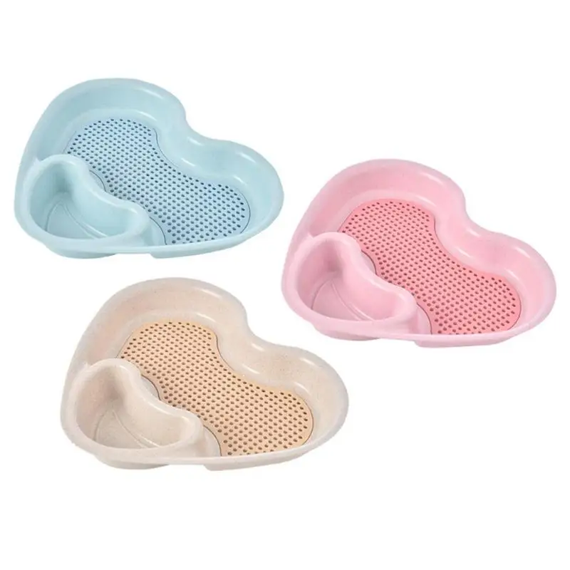 

Heart-shaped Baby Feeding Bowl Drain Dinner Environmental Sanitation Dish Food Plate Infant Children Care Easy to Clean