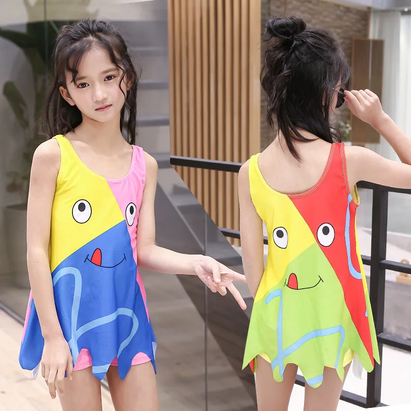 

2019 New Style Children Korean-style Bathing Suit Cute Skirt CHILDREN'S Swimsuit Smiley Split Type KID'S Swimwear