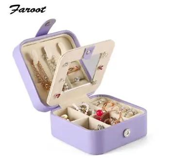 

Ladies Leather Large Capacity Earrings Ring Storage Box Necklace Bracelet Home Portable Jewelry Box