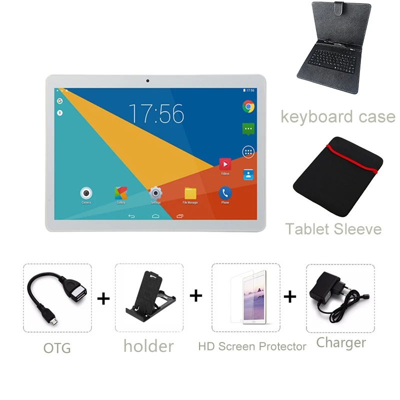 keyboard KIVBWY 10 дюймов планшетный ПК 6 ГБ ОЗУ 64 Гб ПЗУ 1280*800 IPSl SIM карта 4G LTE FDD Wifi Android 8,0 планшет 10,1 - Комплект: keyboard
