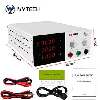 

IVYTECH 30V20A DC Adjustable Lab Power Supply 4-digits LED 60V10A 220V 110V Voltage stabilizer Switch Laboratory Power Source