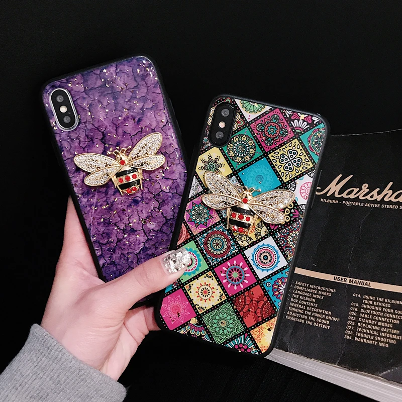VOZRO Luxury 3D Shining Bee Phone Case For iPhone 7 8 Plus X XR XS Max 3