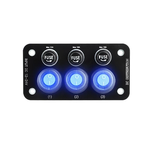 Auto Accessories Replaceable Fuse Holder With Waterproof Rocker Toggle Switch On/off Led Light For Camping Car Boat SUV