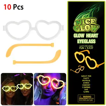 

10pc Fluorescent Stick Jewelry Special Silver Light Glasses Assembly Love Glasses DIY Heart-shaped Glasses Light Stick