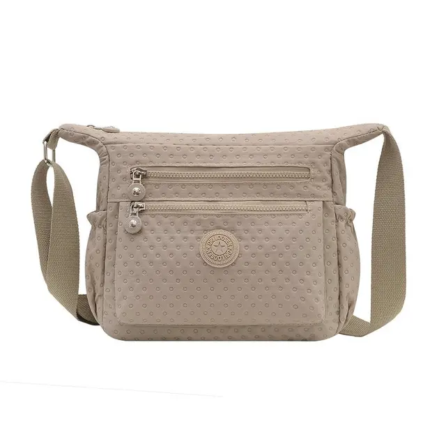 Travel Female Male Crossbody Bags Zipper Multiple Pocket Handbag Casual Waterproof Nylon Women Shoulder Messenger Bag Khaki